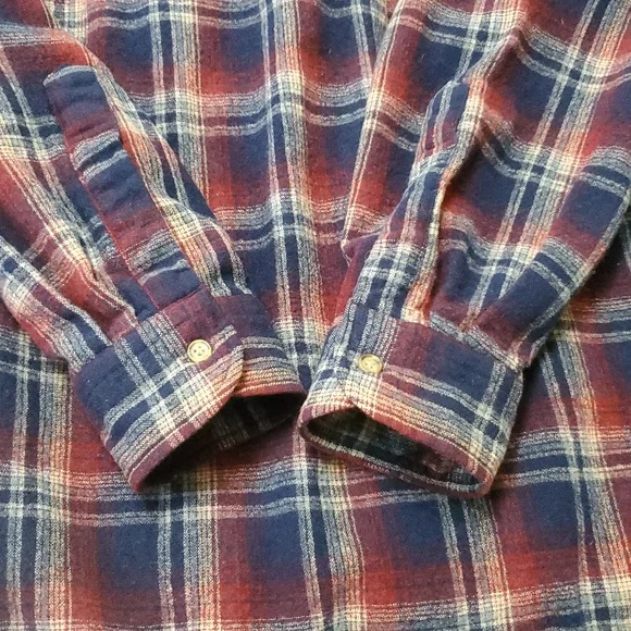 PENDLETON Mens Sz XL Plaid Wool Long Sleeve Button Down Shirt Blue Red Washable - Picture 9 of 9